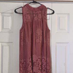 Lace High Neck Tank Top